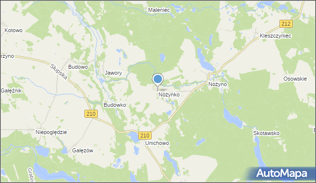 mapa Nożynko, Nożynko na mapie Targeo